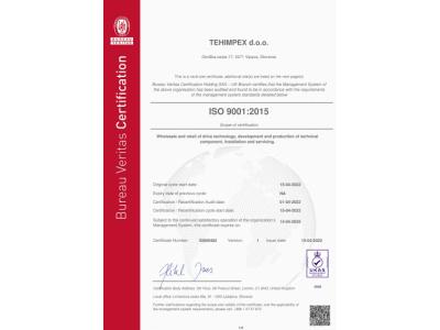 ISO 9001 certificate